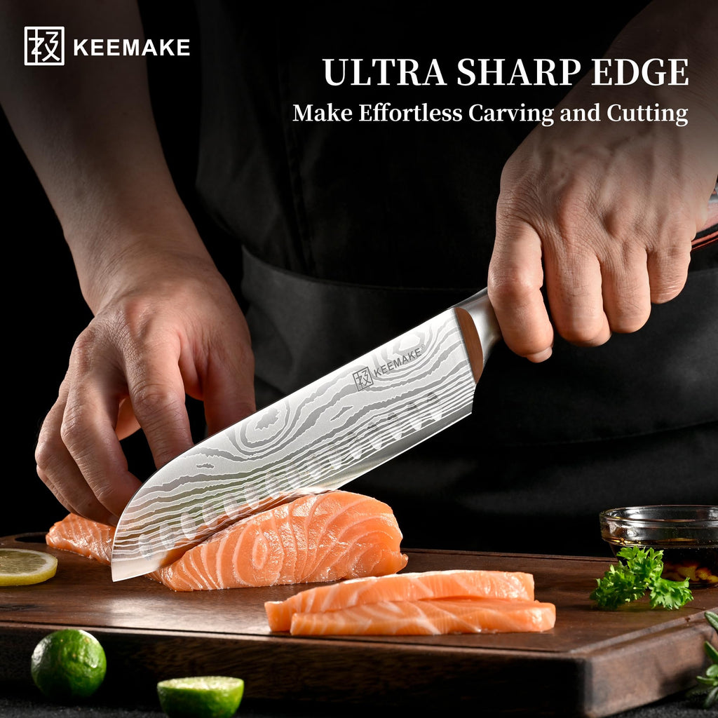 KEEMAKE 5 Pieces Kitchen Knife Set, Professional Ultra Sharp Chef Knife Set