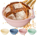 4Pcs 9" Silicone Banneton Bread Proofing Baskets with Dual Handles