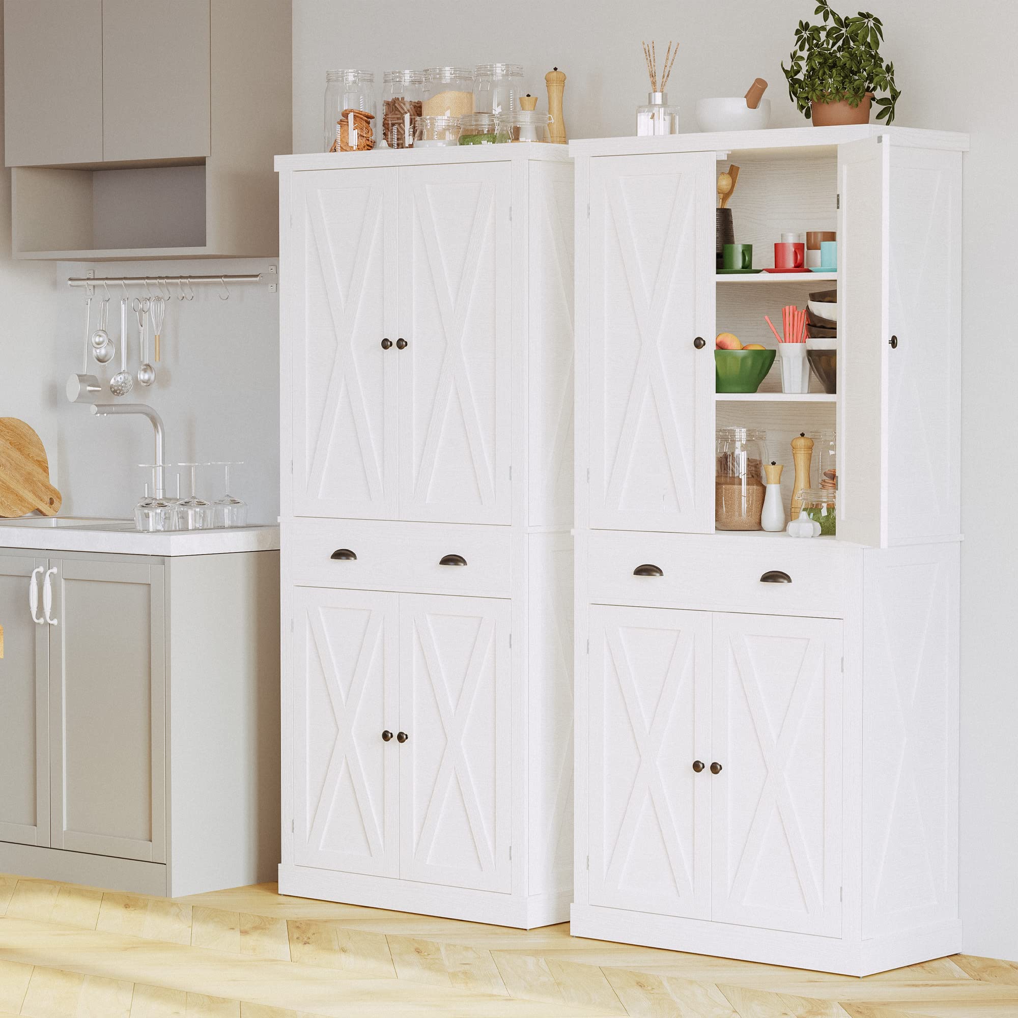 IRONCK Storage Cabinet with Drawers and Doors for Living Room and Entryway