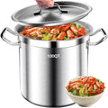 Large Stock Pot - 100QT Stainless Steel Stockpot with Lid, Heavy Duty Tri-Ply Bottom Commercial Grade Soup Pot for Cooking Soup, Stew, Canning, Oven, Gas, Ceramic, Dishwasher Safe
