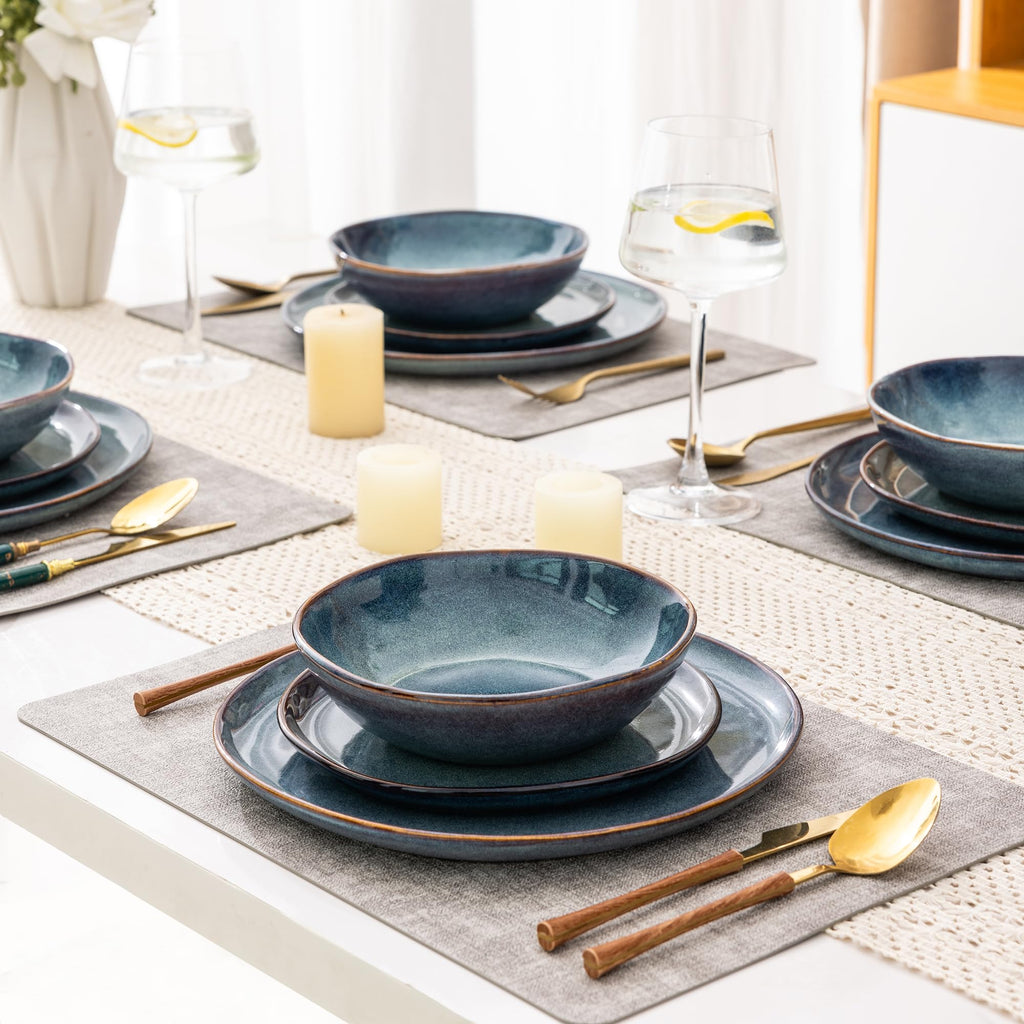 AmorArc Ceramic Dinnerware Sets for 8, 24Pcs Plates and Bowls Sets Dishes