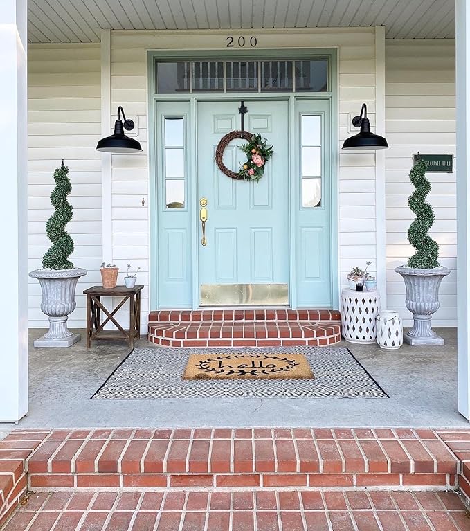 Steel Lighting Co. Gardena Barn Light | Outdoor Wall Mounted | 16" Dome | 23" Gooseneck | Farmhouse Light Made in America | Dark Bronze Exterior/Dark Bronze Interior