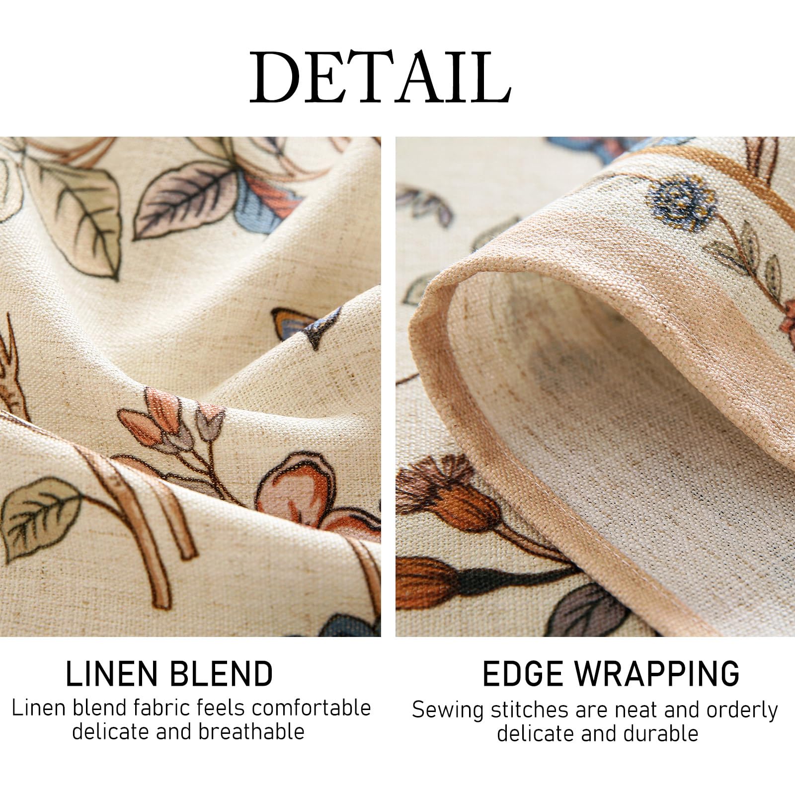 ISAENNE Designer French Linen Rectangular Tablecloth,102"x63"-Cornucopia