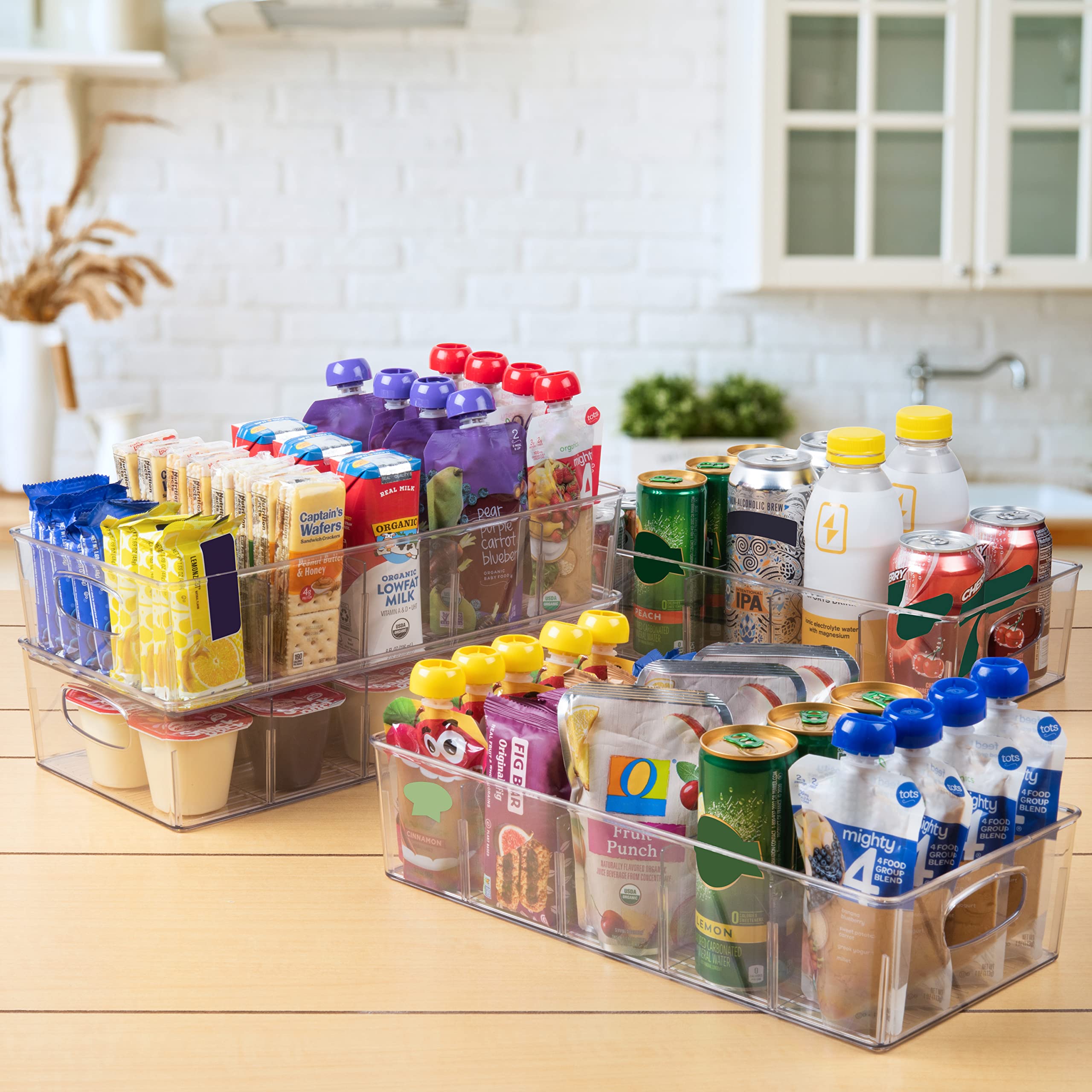 ClearSpace Pantry Storage Bins with Removable Dividers, XL, 2 Pack