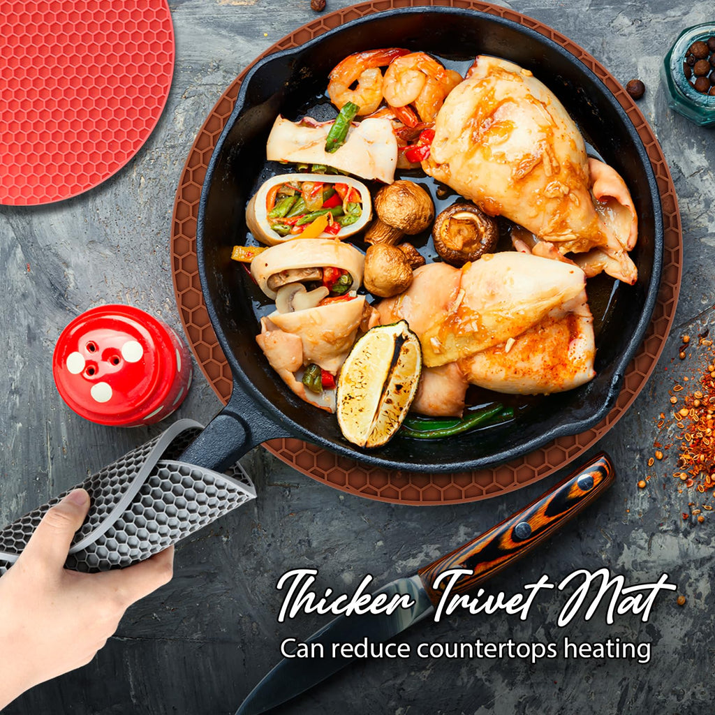 Joyhalo 4 Pack Silicone Trivet for Hot Dishes