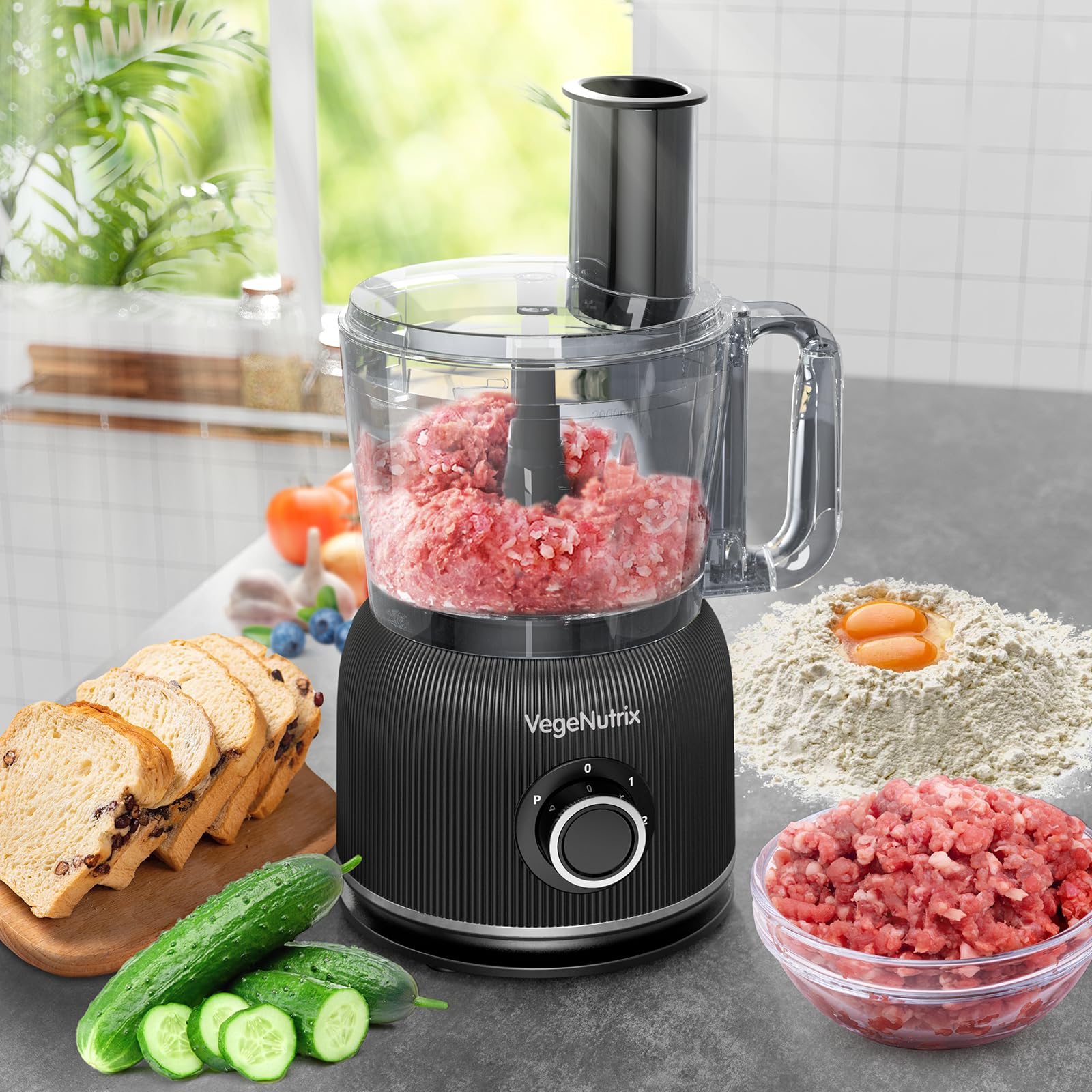 Food Processor and Blender Combo, 88 oz Food Chopper for Meat, Vegetable and Dough, 70 oz 700W Glass Jar Blender with 2 Speeds and Pulse for Smoothie, Nutrient Extractions, and More