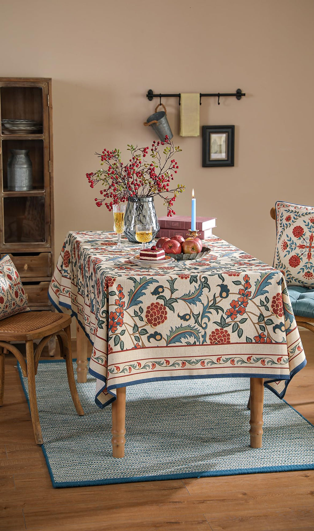 patdrea Elegant French Linen Tablecloth,Rectangular,94"x63"-Puno