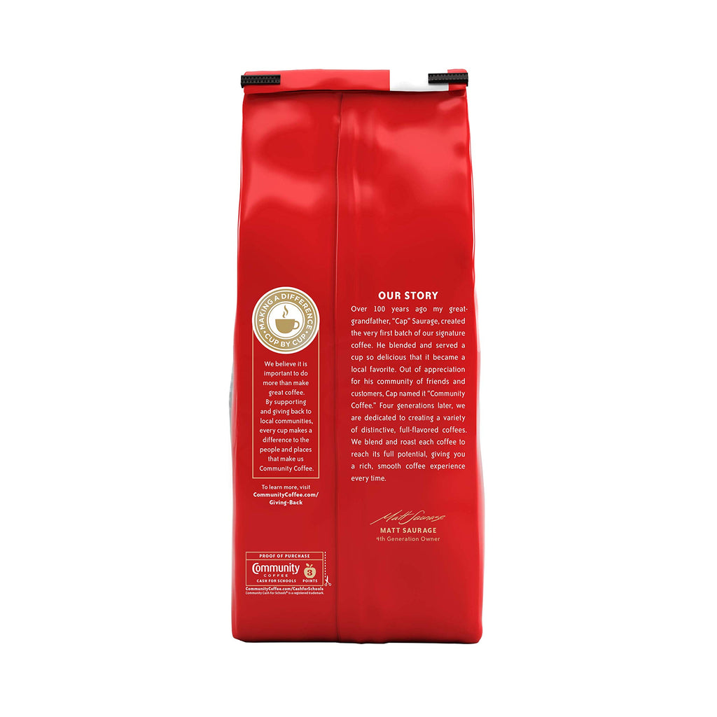 Community Coffee Coffee and Chicory Blend Coffee, Medium Dark Roast Ground Coffee, 32 Ounce Bag (Pack of 4)
