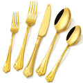 KINGSTONE 40 Pcs Gold Silverware Set, 18/10 Stainless Steel Flatware for 8