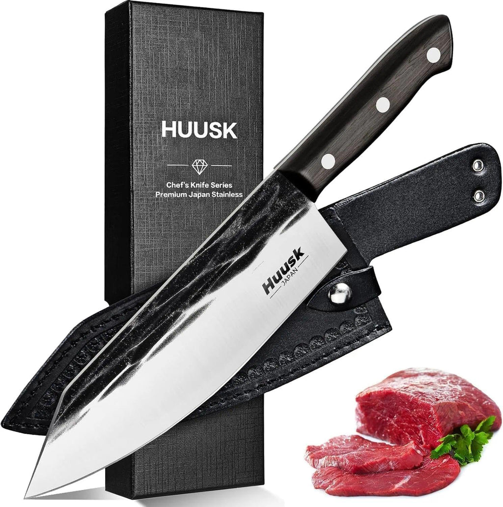 Huusk Japanese Cooking Knife, Butcher Knives for Meat Cutting