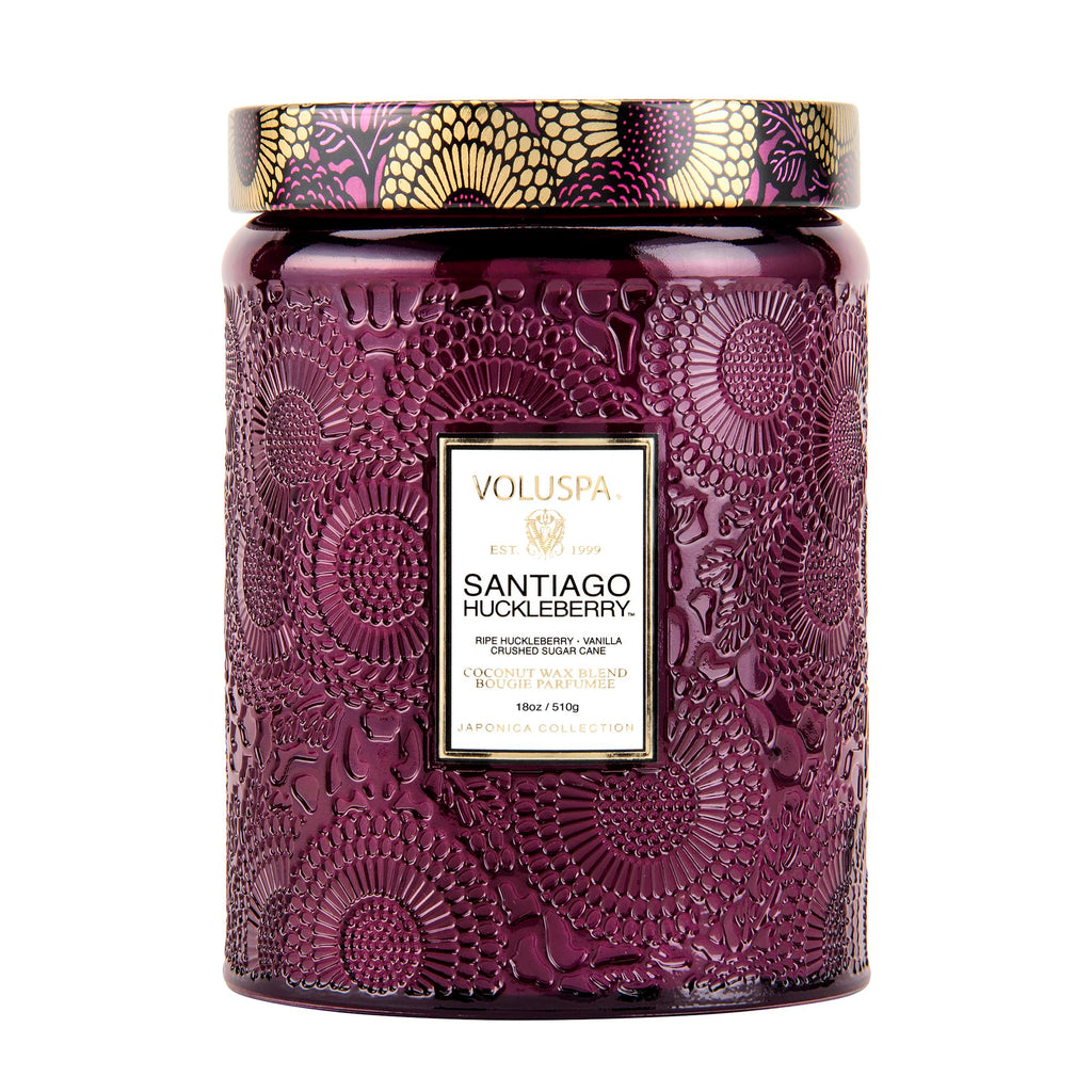 Voluspa Santiago Huckleberry Large Scented Candle Jar 18 Oz, 100 Hr Burn