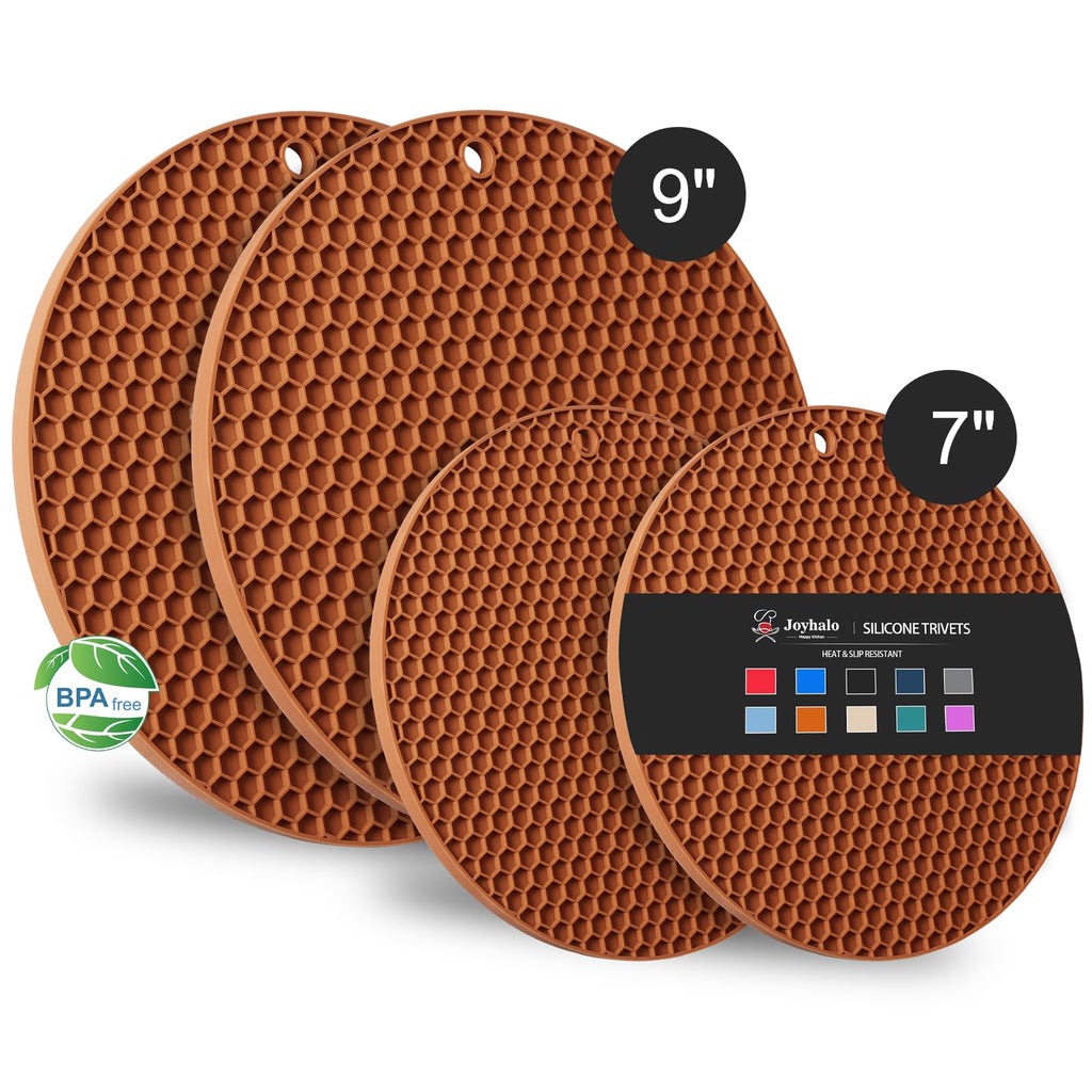 Joyhalo 4 Pack Silicone Trivet for Hot Dishes