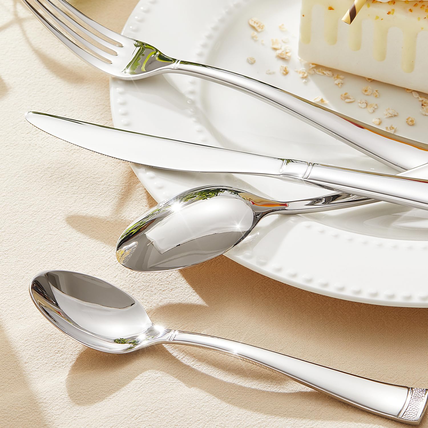KINGSTONE 20-Piece Flatware Set, 18/10 Stainless Steel Silverware Set for 4