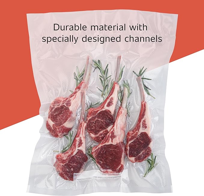 FoodSaver Custom Fit Vacuum Sealer Bags, Airtight Food Storage and Sous Vide Rolls, BPA-Free, 11 x 16' (Pack of 18)
