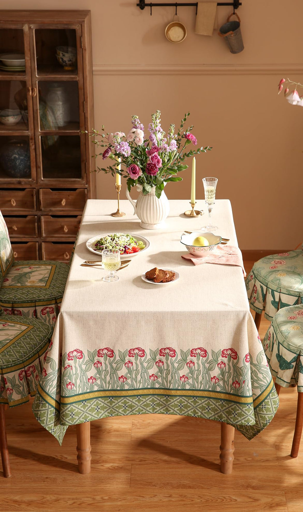 patdrea Vintage French Linen Tablecloth,Rectangular,118"x67"-Cecilia D