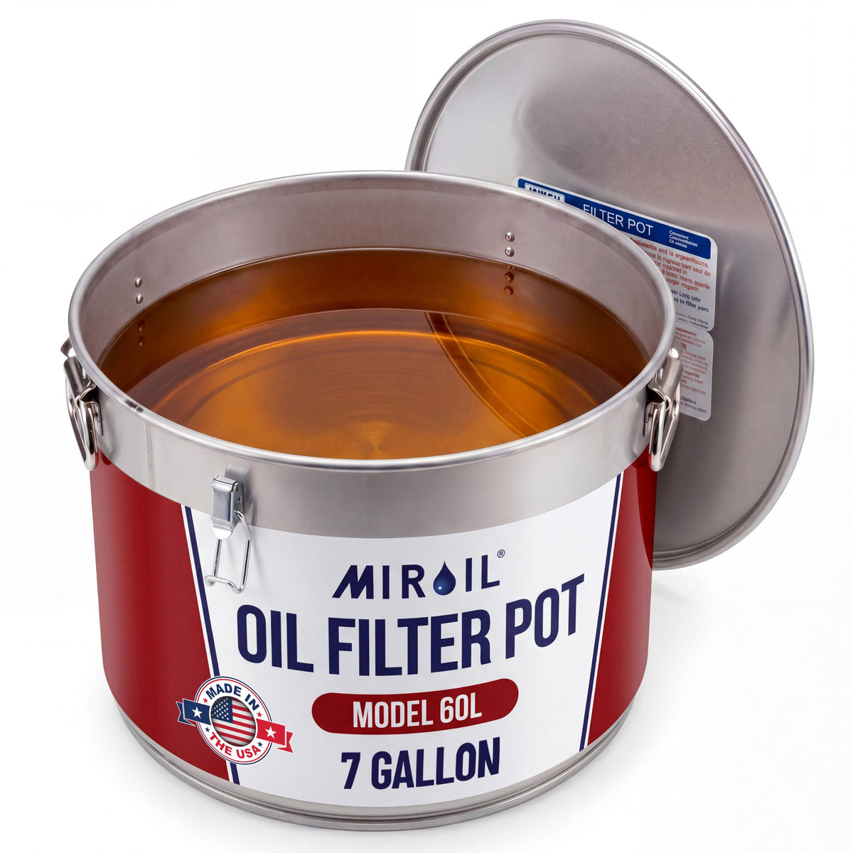 MirOil 6 Gallon Blue Oil Grease Bucket & Filter Pot