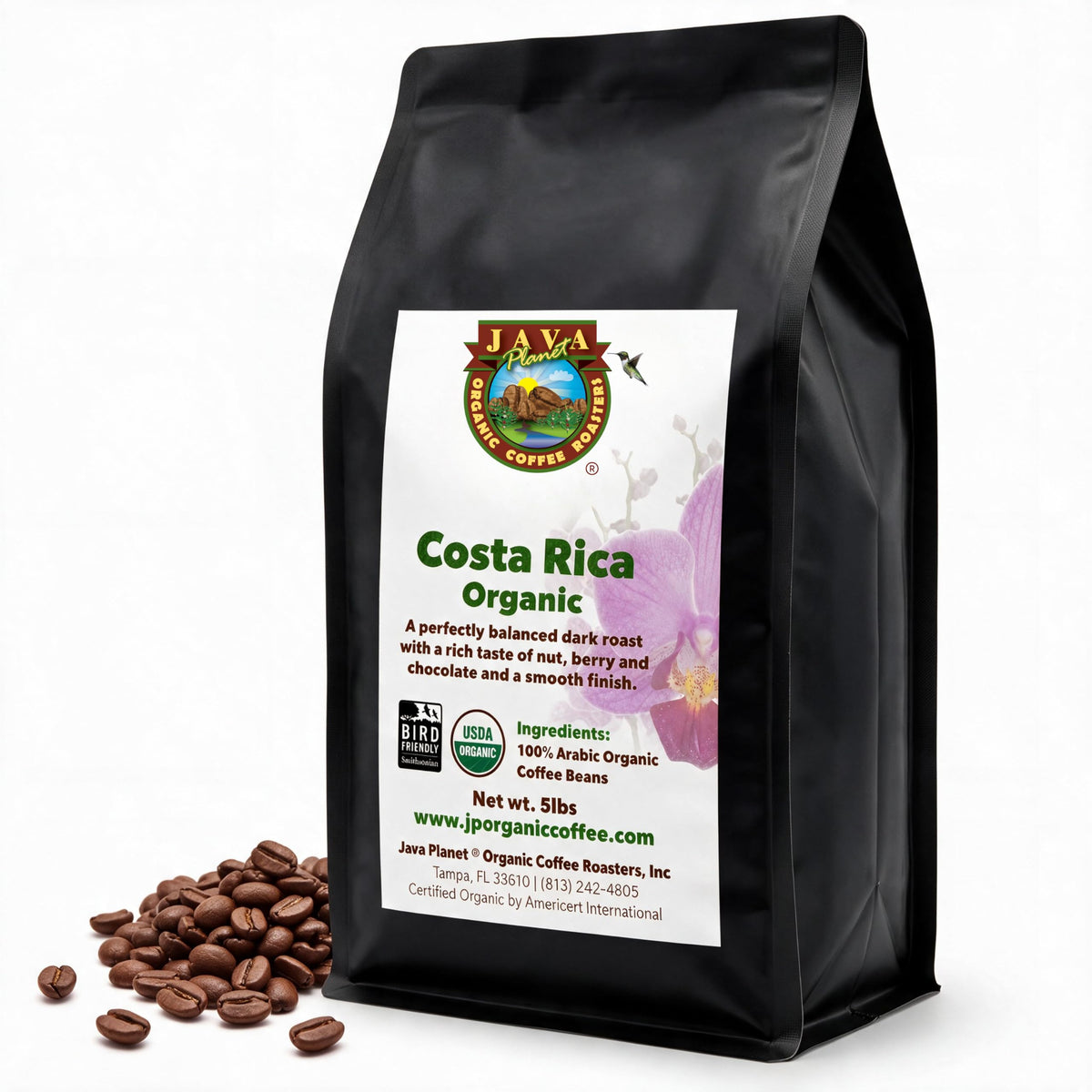 Java Planet Low Acid Organic Whole Bean Coffee, Papua New Guinea, 16 oz