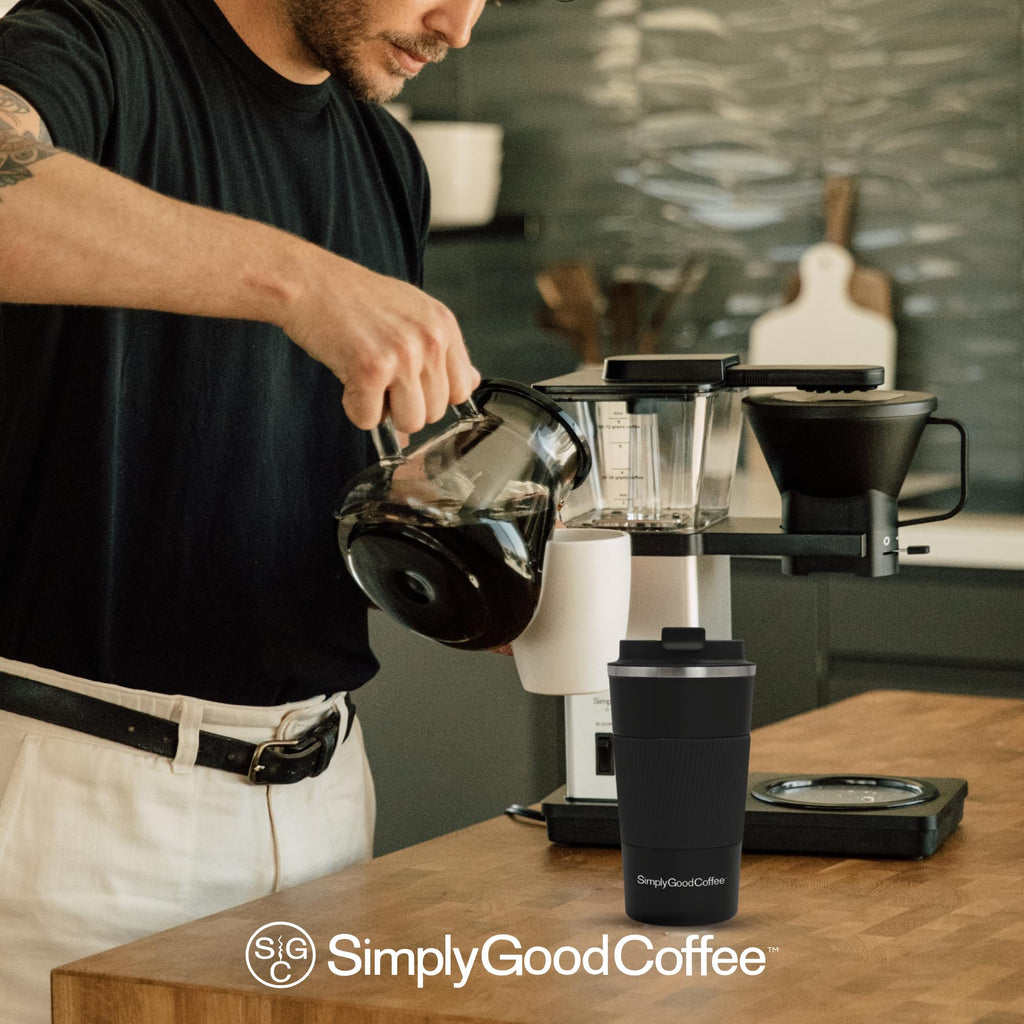SimplyGoodCoffee Coffee Maker/Coffee Machine. 8 Cup Automatic Drip Pour Over Coffee Brewer. Easy To Use, Durable Stainless, Gold Cup Standard