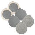 Encasa XO Round Trivet Mats, Heat Resistant Cotton 7" Grey Combo