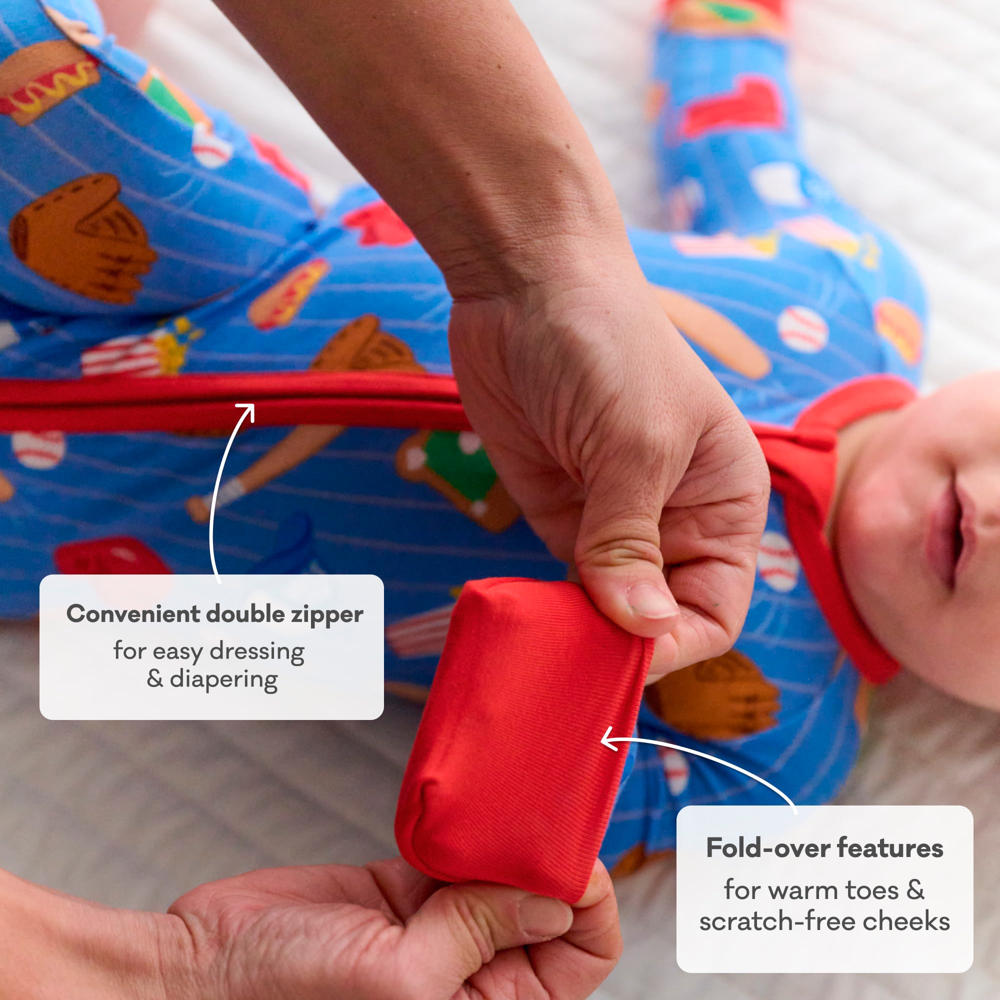 Little Sleepies Baby Pajamas, Blue All Stars, 18-24M