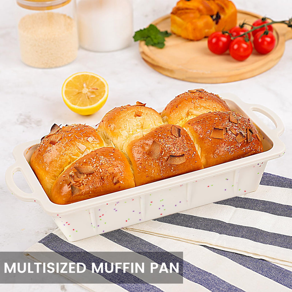 Vinino 2 Pack XLarge Nonstick Silicone Loaf Pans 12.5 x 5.5'' for Baking