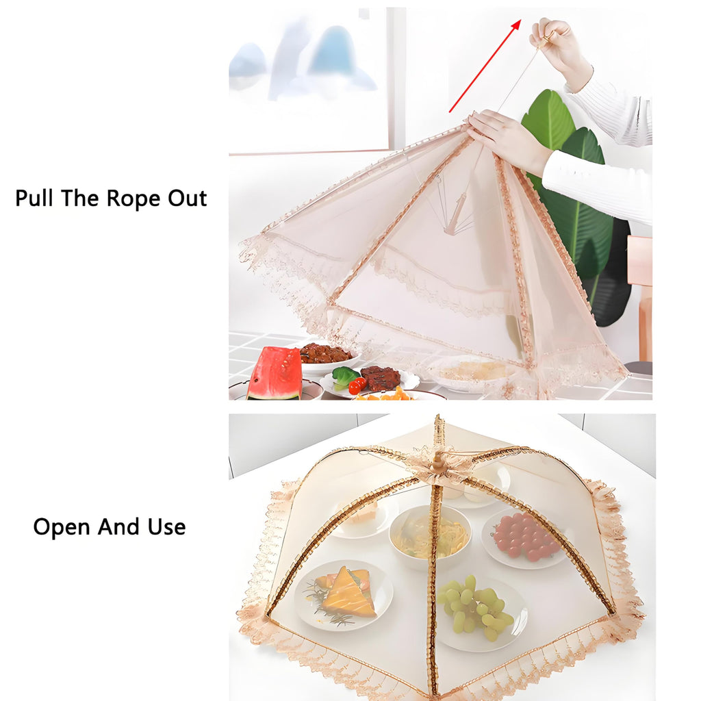 Procraan 3-Pack Extra Large Food Cover, 32"x32" Pop-Up Food Nets, Mesh Food Covers Tent Umbrella for Outdoors, Screen Tents, Parties Picnics, BBQs, Reusable and Collapsible Food Tents