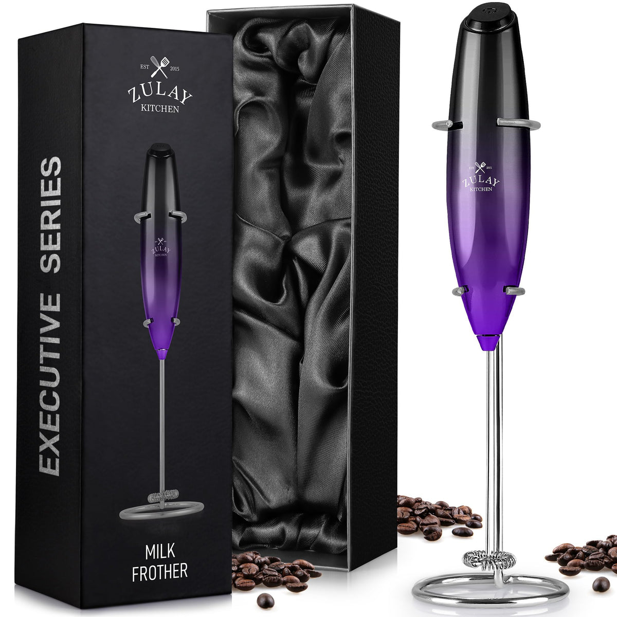 Zulay Powerful Milk Frother for Coffee with Upgraded Titanium Motor - Handheld Electric Whisk, Milk Foamer, Mini Mixer & Coffee Blender for Frappe, Latte, Matcha, No Stand - Pristine Teal