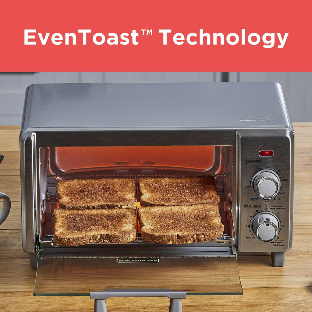 BLACK+DECKER 4-Slice Air Fry Toaster Oven, 5-in-1 Countertop Oven