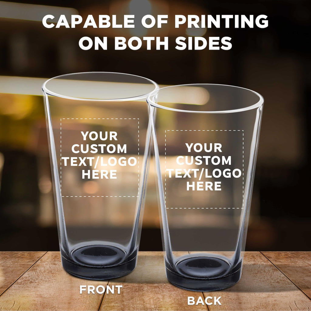 Custom Libbey Pint Glass 16 oz. Set of 50, Personalized Bulk Pack - Beer Glasses, Heavy Duty Drinkware - Black