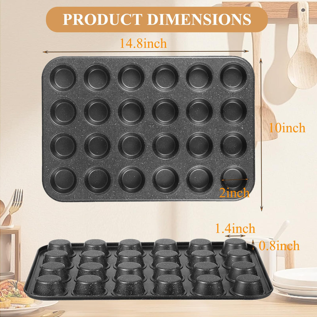 Walooza Mini Muffin & Cheesecake Pan, Nonstick 24, Toast Oven Baking Supplies