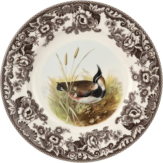 Spode – Woodland – Dinner Plate - Lapwing, Brown/White