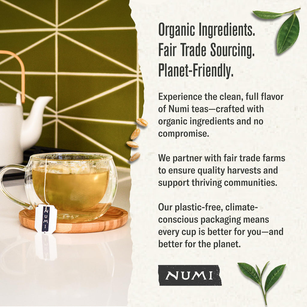 Numi Organic Matcha Toasted Rice Tea, 18 Green Tea Bags, Medium Caffeine