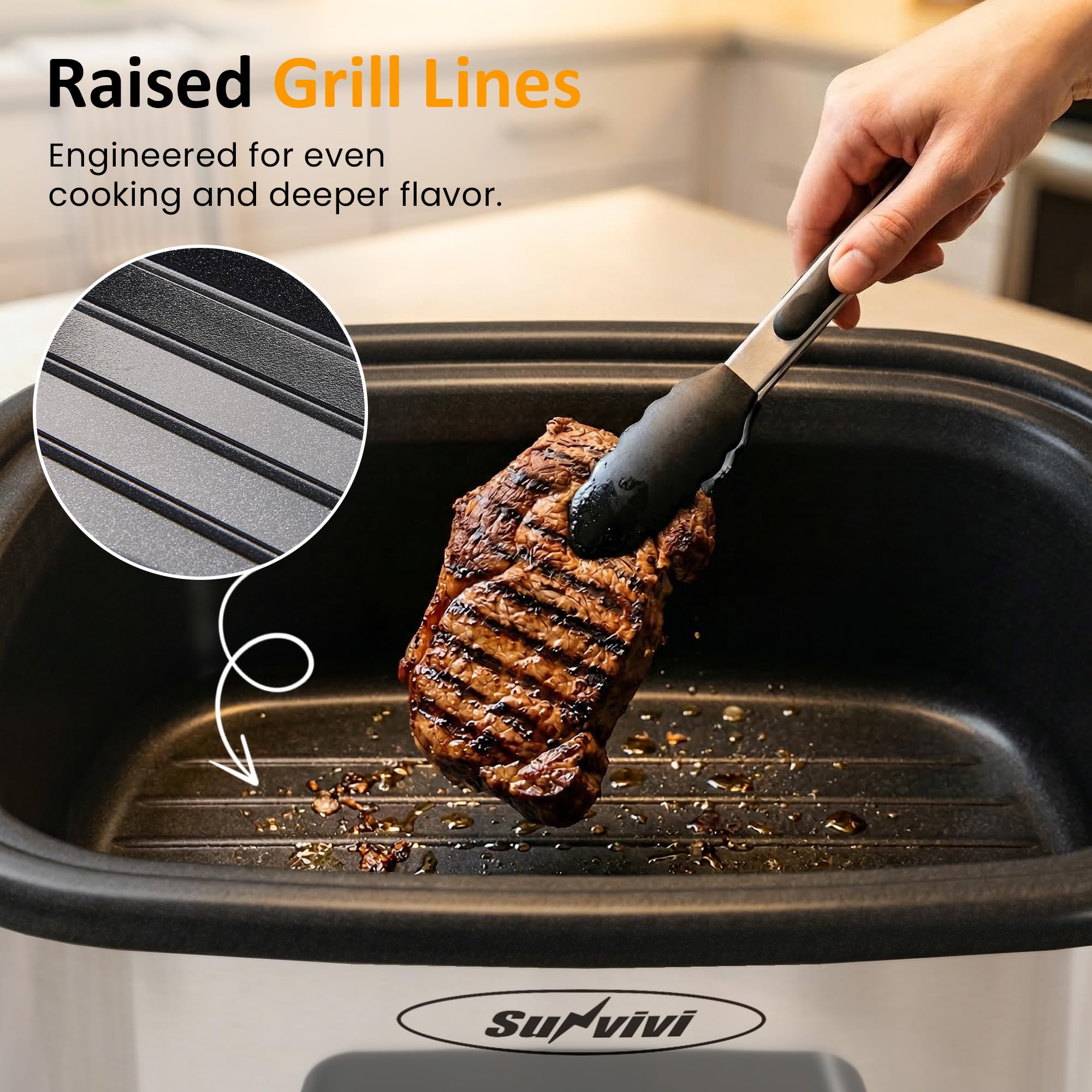 Sunvivi 12-in-1 Programmable Slow Cooker 6.5QT with Timer & Keep Warm