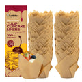 Katbite Tulip Cupcake Liners 200PCS, Standard Size Muffin Baking Cups Brown