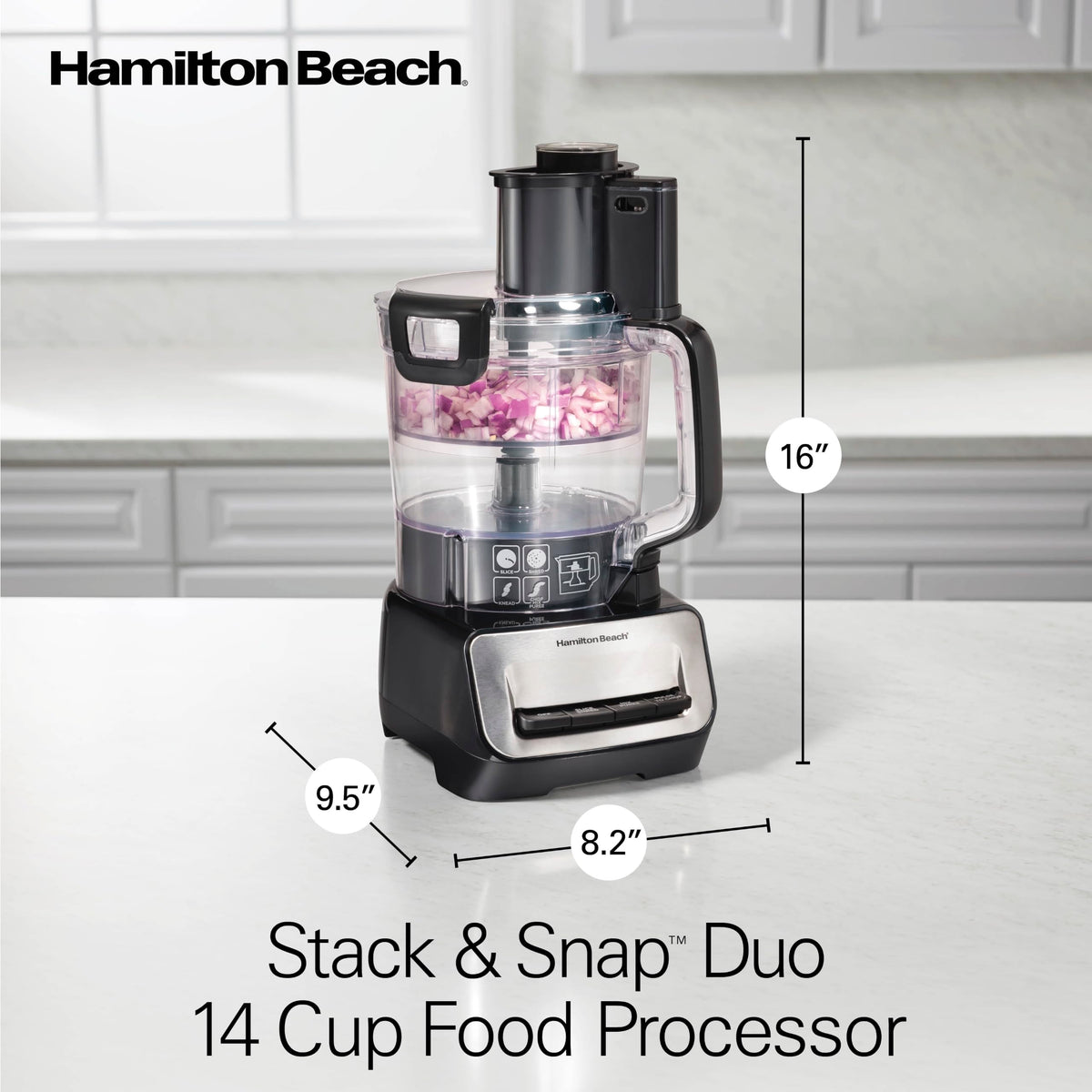 Hamilton Beach Stack & Snap 14 Cup Food Processor and Vegetable Chopper
