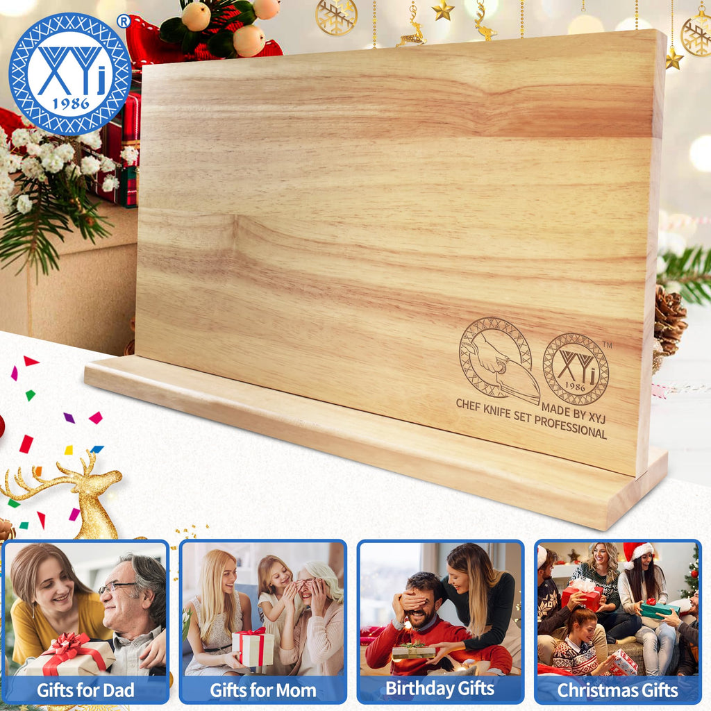 XYJ Magnetic Knife Block, Double-Sided Knife Holder with Strong Magnets