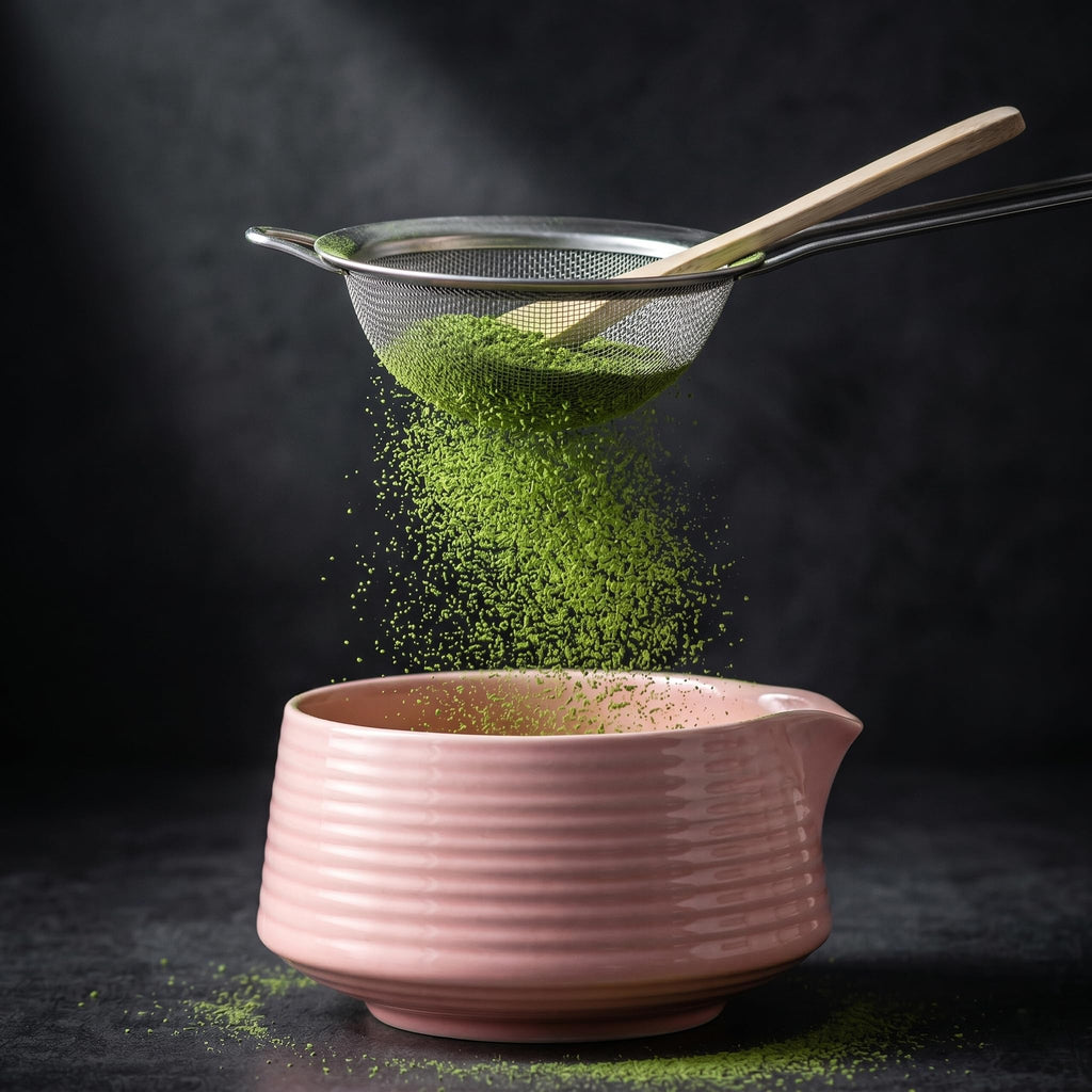 8-Piece Traditional Matcha Tea Set with Spouted Ceramic Bowl, Bamboo Whisk and Holder, Complete Japanese Matcha Kit for Home Latte Preparation, Includes Sifter and Scoop Rest, Premium Gift Box(pink)
