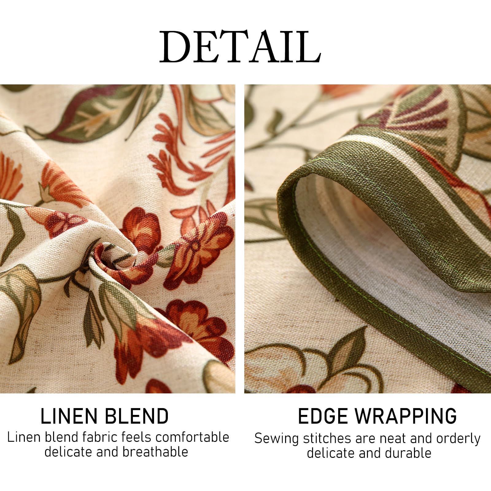 ISAENNE Designer Bohemian Linen Small Square Table Cloth,Colorful Floral Pattern Tablecloth,Wrinkle Resistant Decorative Tablecloths for Dining Thanksgiving Kitchen Party,55"*55"-Grace A