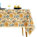 ISAENNE Designer Vintage Linen Rectangular Tablecloth,118"x67"-Estevan B