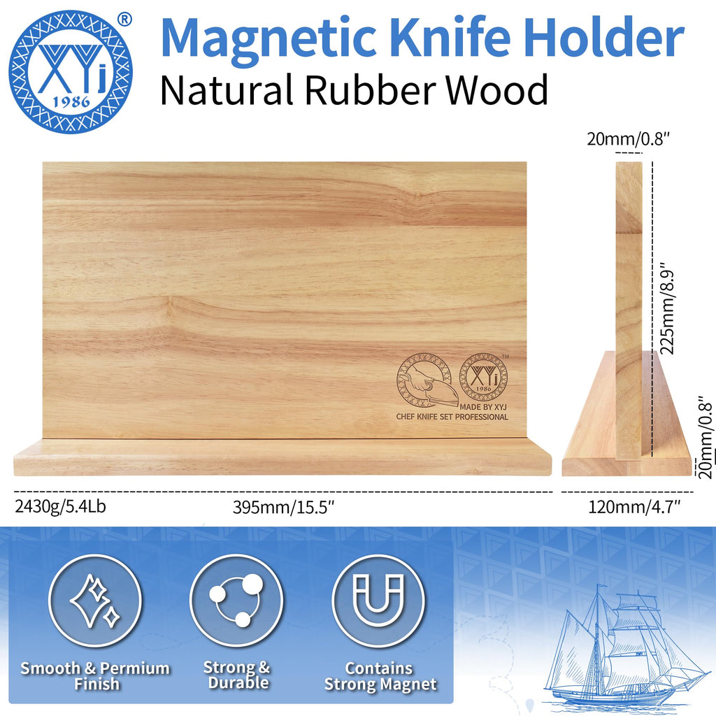 XYJ Magnetic Knife Block, Double-Sided Knife Holder with Strong Magnets