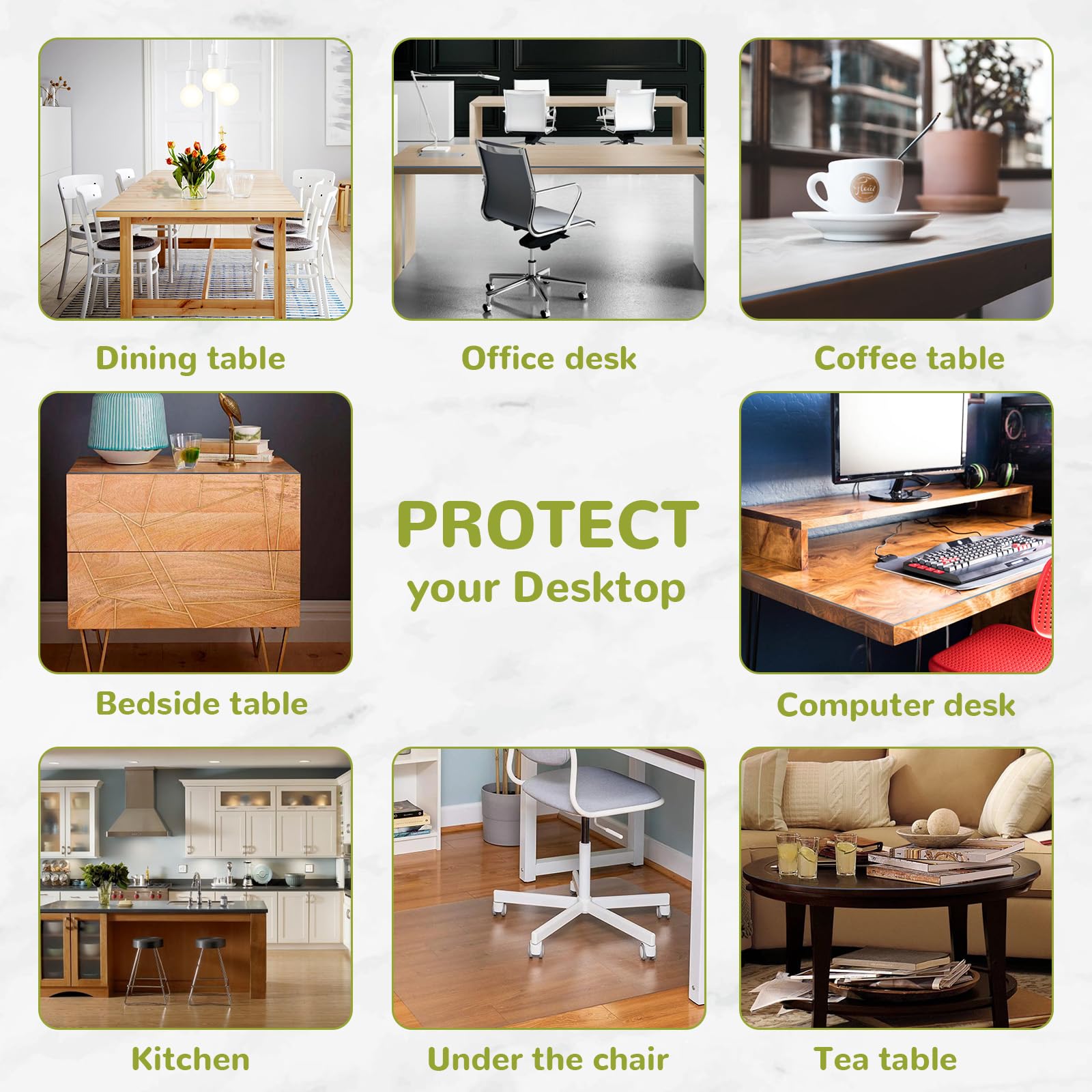 Eisdroma 30 x 72 Inch Clear Table Cover Protector, Clear Table Protector for Dining Room Table, 1.5mm Plastic Table Cover, Waterproof Table Pad for Kitchen, Office