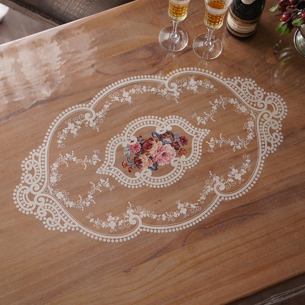 Artbloss Clear Table Cover Protector PVC Oil Proof Table Cloth, 60" x 84"