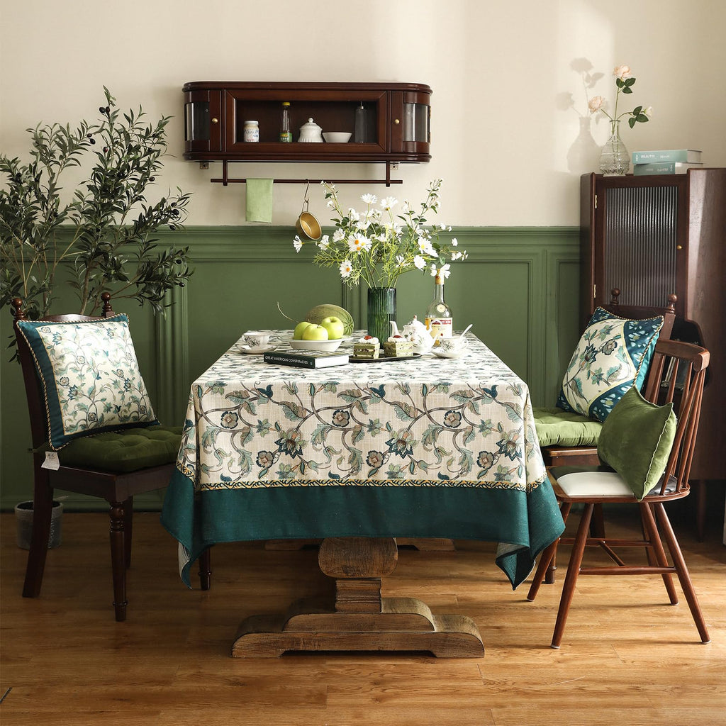 patdrea Vintage French Linen Tablecloth,Square,55"x55"-Noah