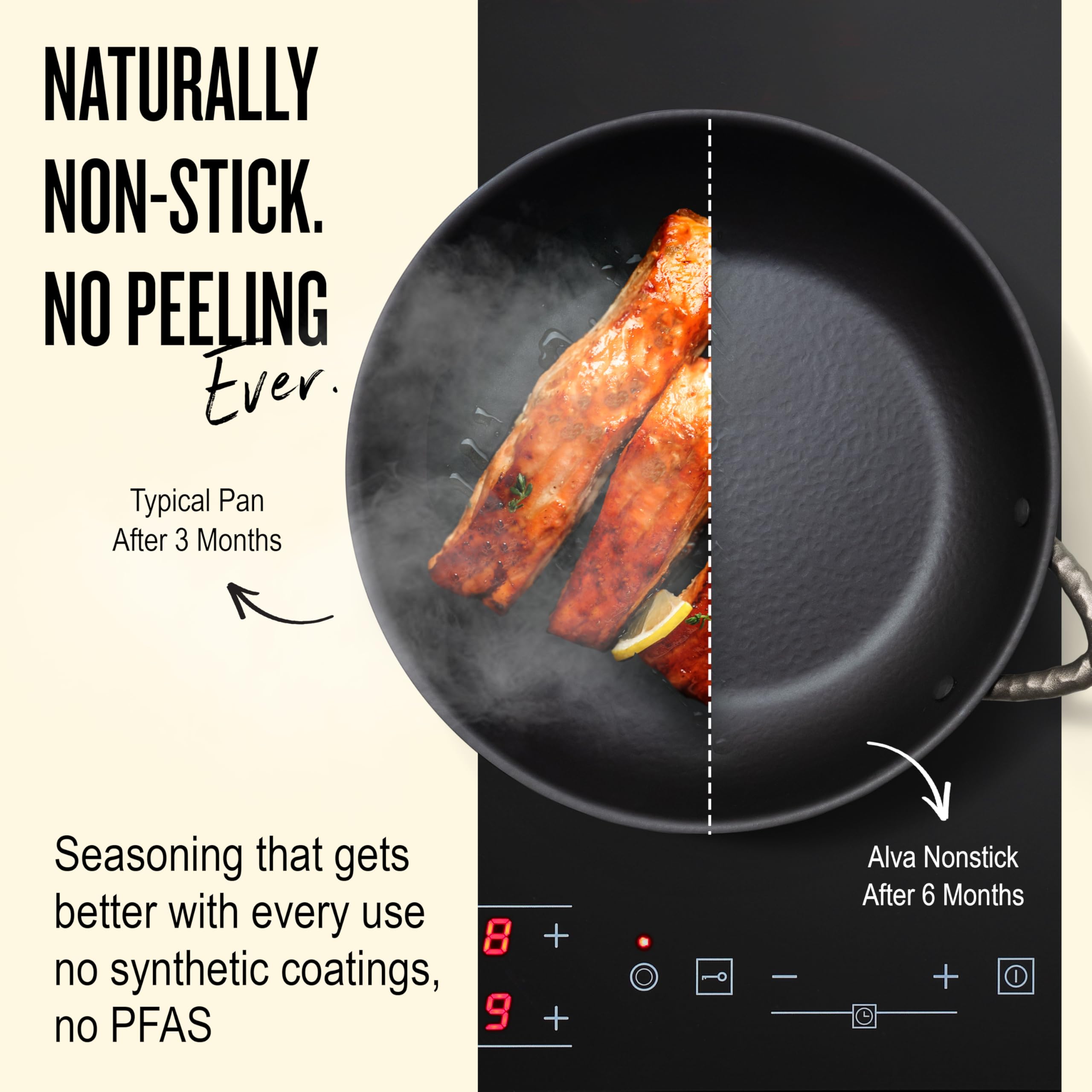 Alva Artist 9.5 Inch Induction and Oven Safe Carbon Steel Frying Pan