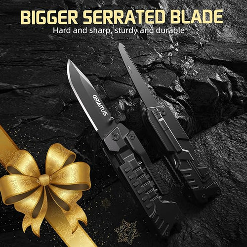 17-in-1 Multitool Knife, Multi-Tool Gift for Men, Camping EDC Pocket Knife