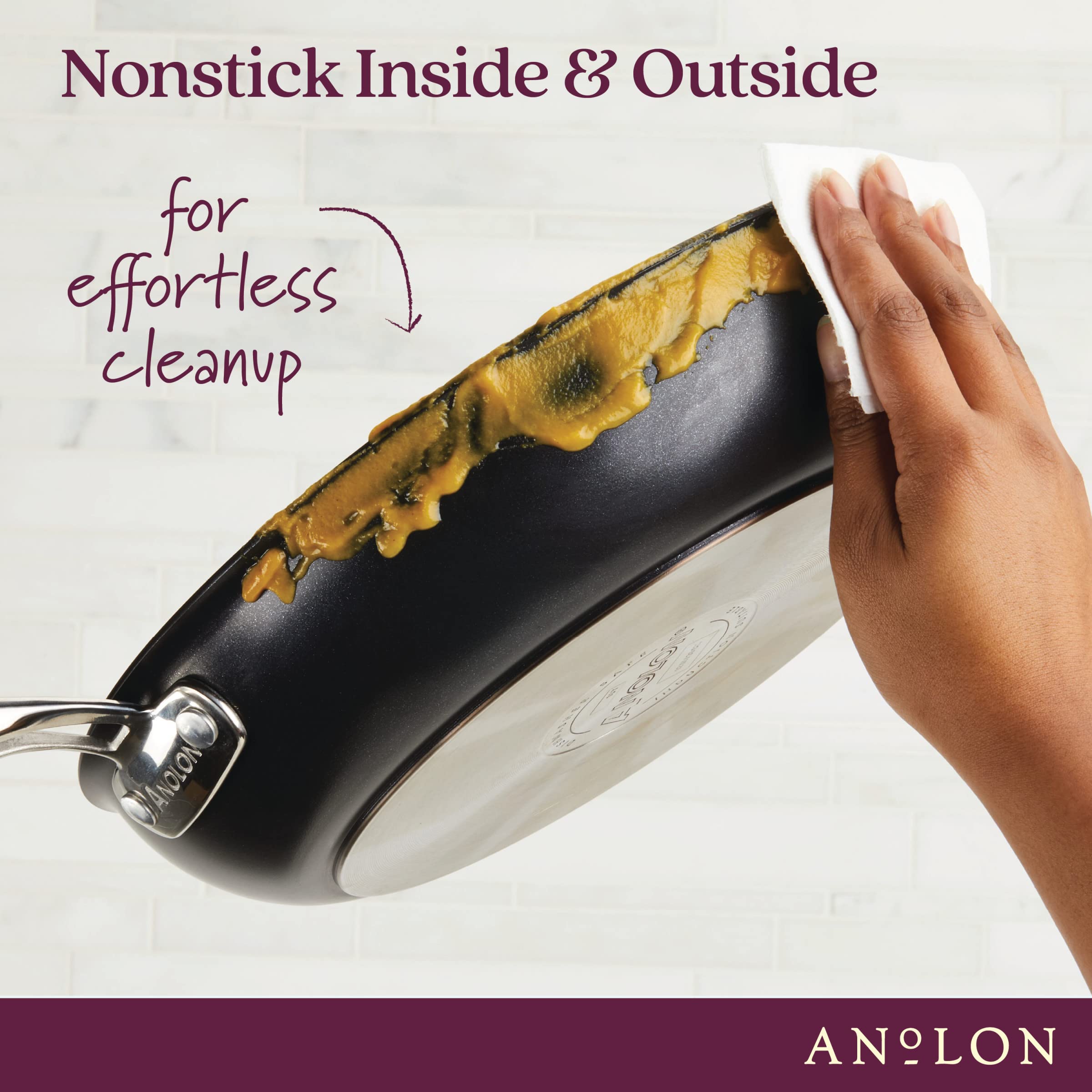 Anolon Smart Stack Hard-Anodized Nonstick Frying Pan Set, 10 & 12-Inch