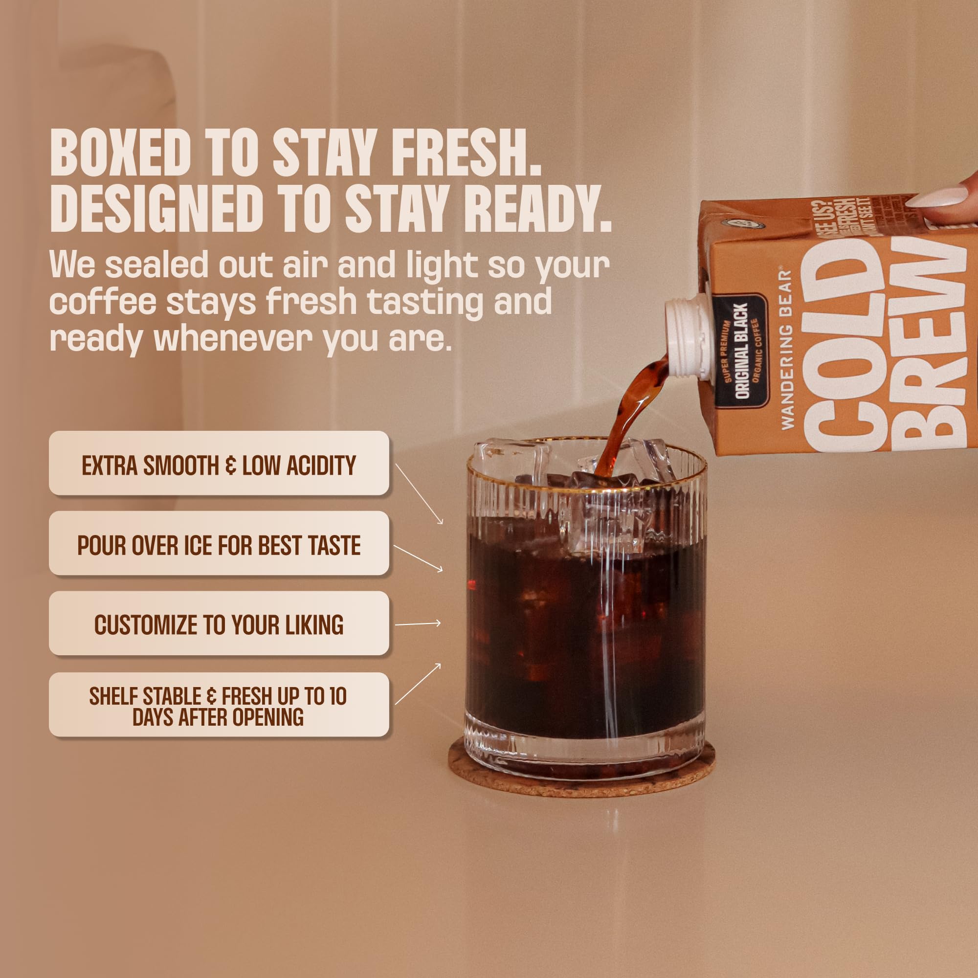 Wandering Bear Decaf Cold Brew Coffee - 32 fl oz, 3 Pack