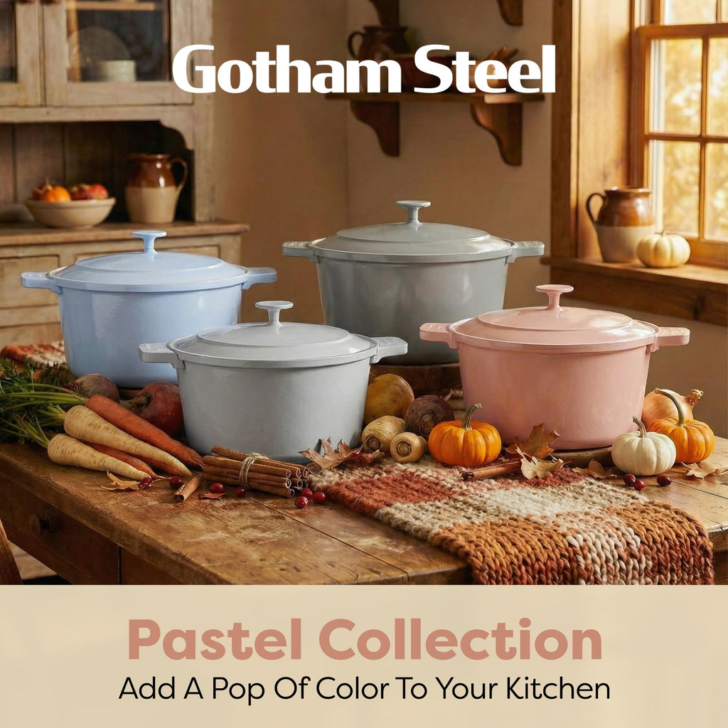 Gotham Steel 5 Qt Dutch Oven Pot with Lid, Nonstick Ceramic Dutch Oven Stock Pot, 10 in 1 Cooking Pot & Dutch Oven for Bread Baking, Lightweight, Oven & Dishwasher Safe – Pink