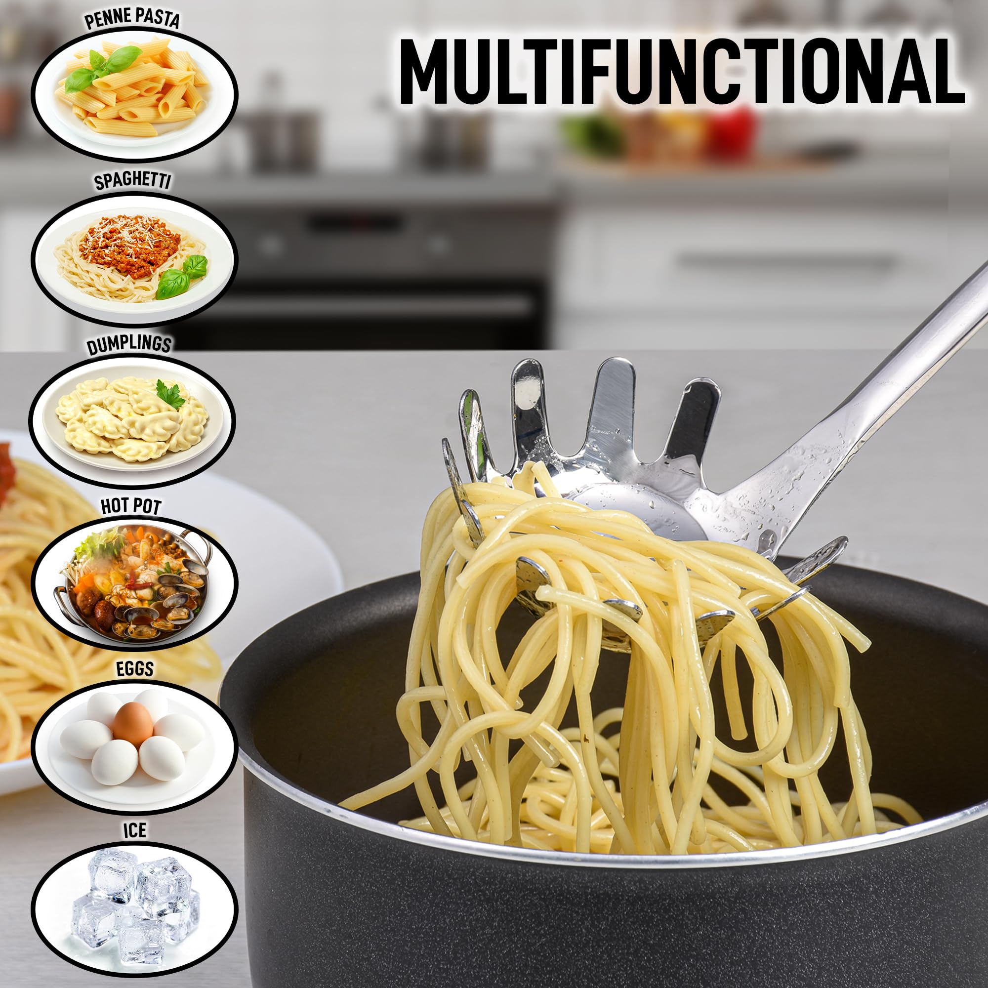 Zulay Kitchen Stainless Steel Pasta Spoon