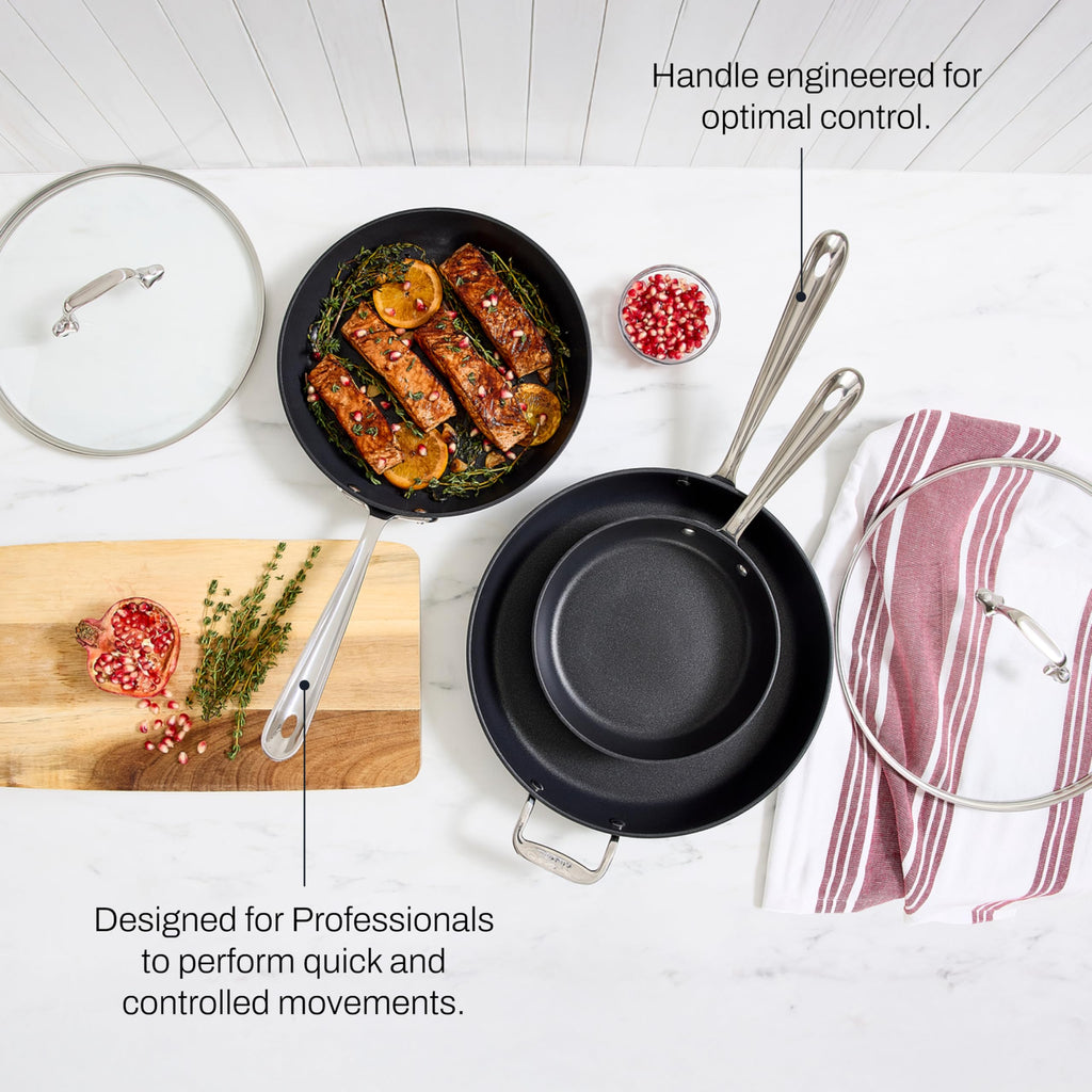 All-Clad HA1 Hard Anodized Nonstick Fry Pan 12 Inch Induction Oven Broiler Safe 500F, Lid Safe 350F Pots and Pans, Cookware Black